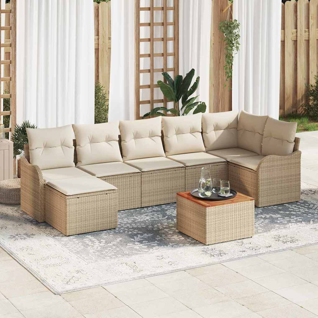 Tuin Sofa Set 8 Pcs Poly Riet