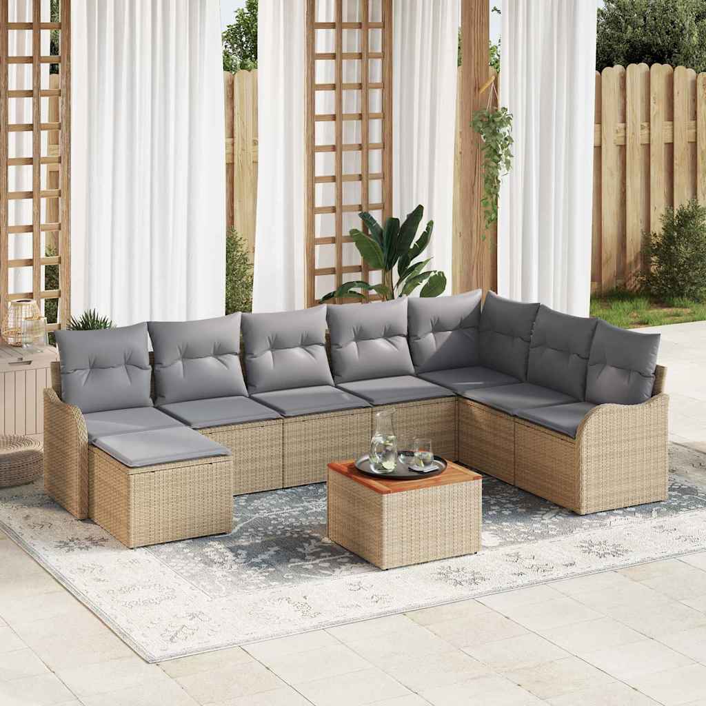 Tuin Sofa Set 9 Pcs Poly Riet