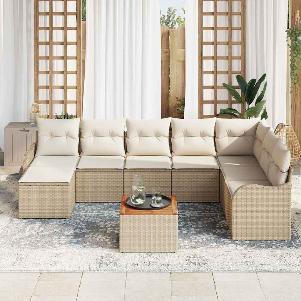 Tuin Sofa Set 9 Pcs Poly Riet