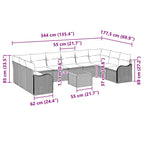 Tuin Sofa Set 11 Pcs Poly Riet