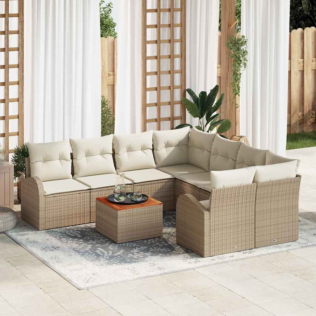 Tuin Sofa Set 9 Pcs Poly Riet