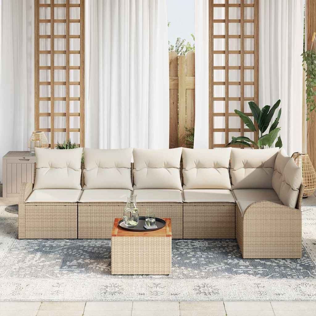 Tuin Sofa Set 7 Pcs Poly Riet