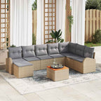 Tuin Sofa Set Met Kussen 9 Pcs Poly Riet