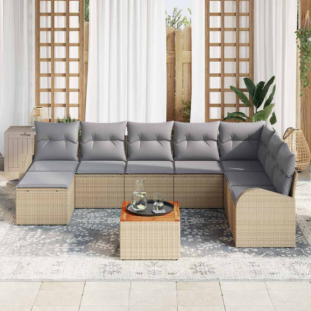 Tuin Sofa Set Met Kussen 9 Pcs Poly Riet