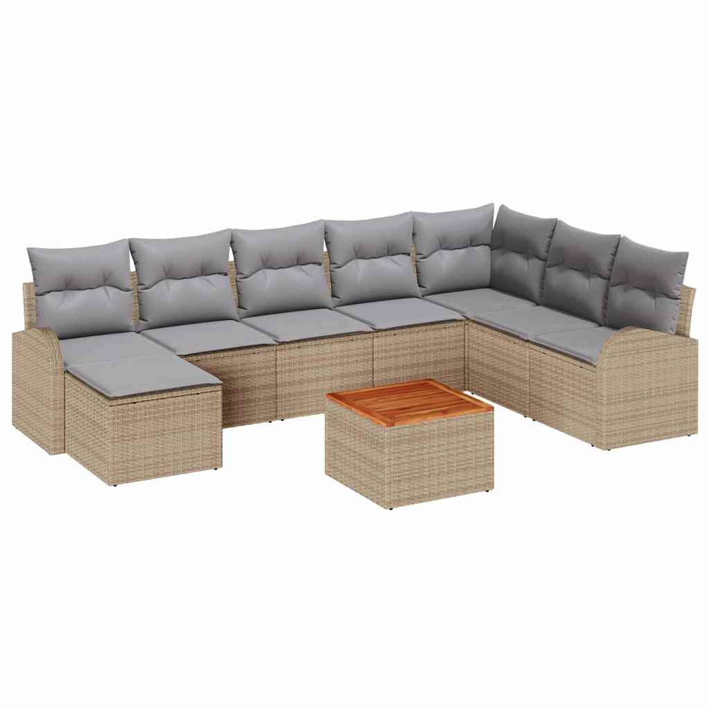 Tuin Sofa Set Met Kussen 9 Pcs Poly Riet