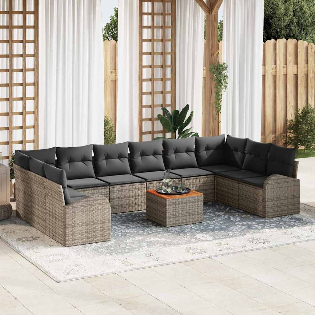 Tuin Sofa Set Met Kussen 11 Pcs Poly Riet