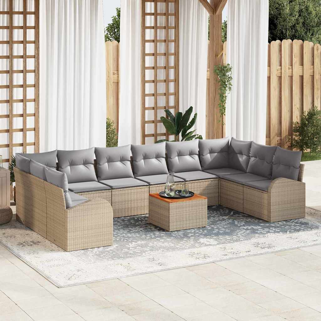 Tuin Sofa Set Met Kussen 11 Pcs Poly Riet