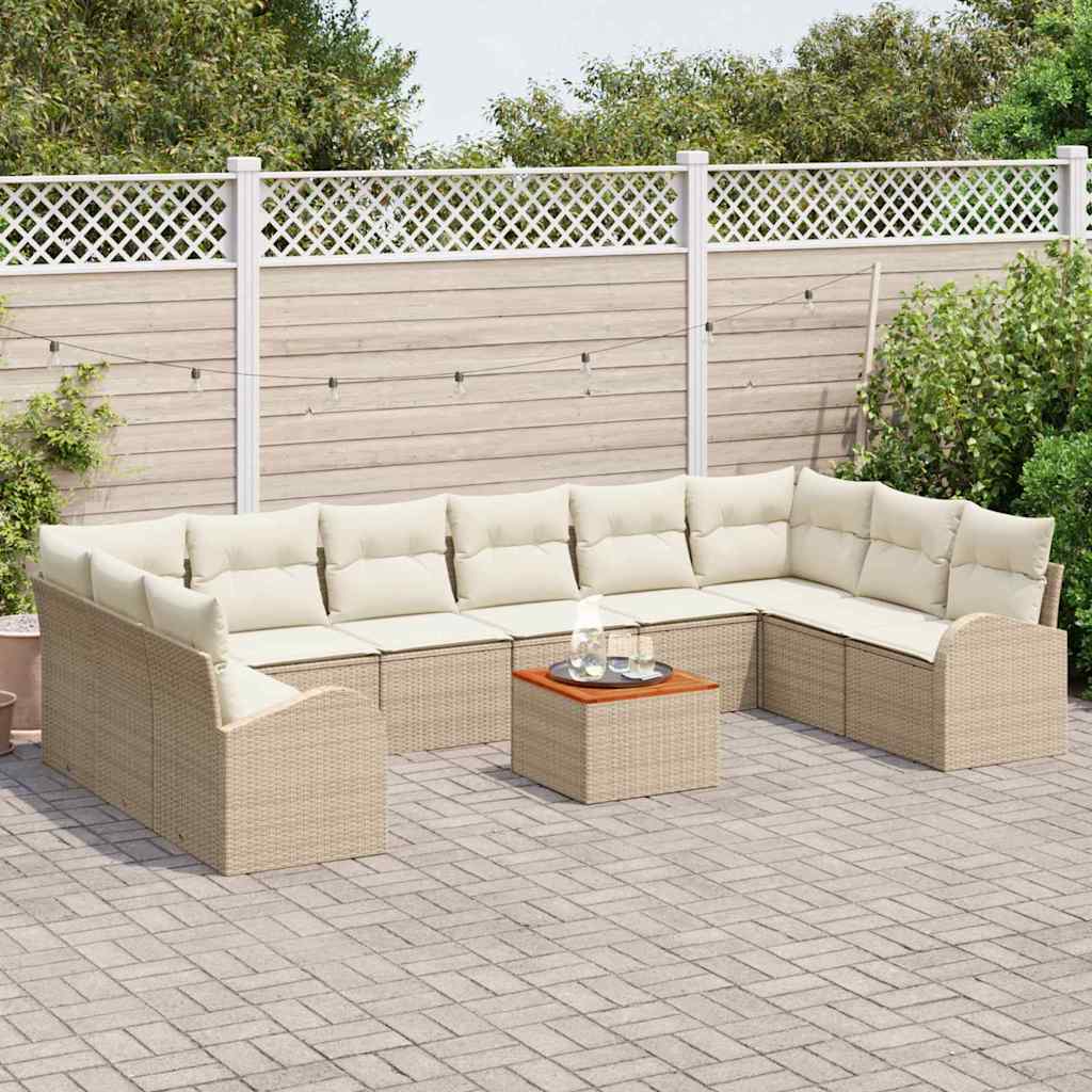 Tuin Sofa Set Met Kussen 11 Pcs Poly Riet