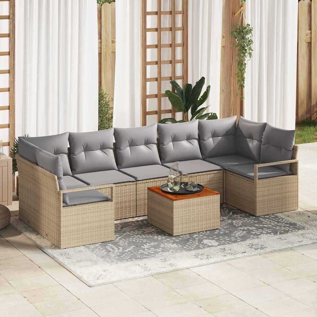 Tuin Sofa Set Met Kussen 8 Pcs Poly Riet