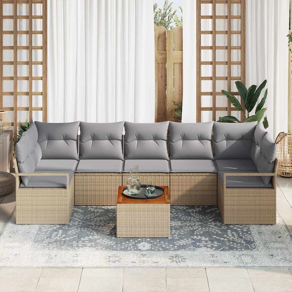 Tuin Sofa Set Met Kussen 8 Pcs Poly Riet