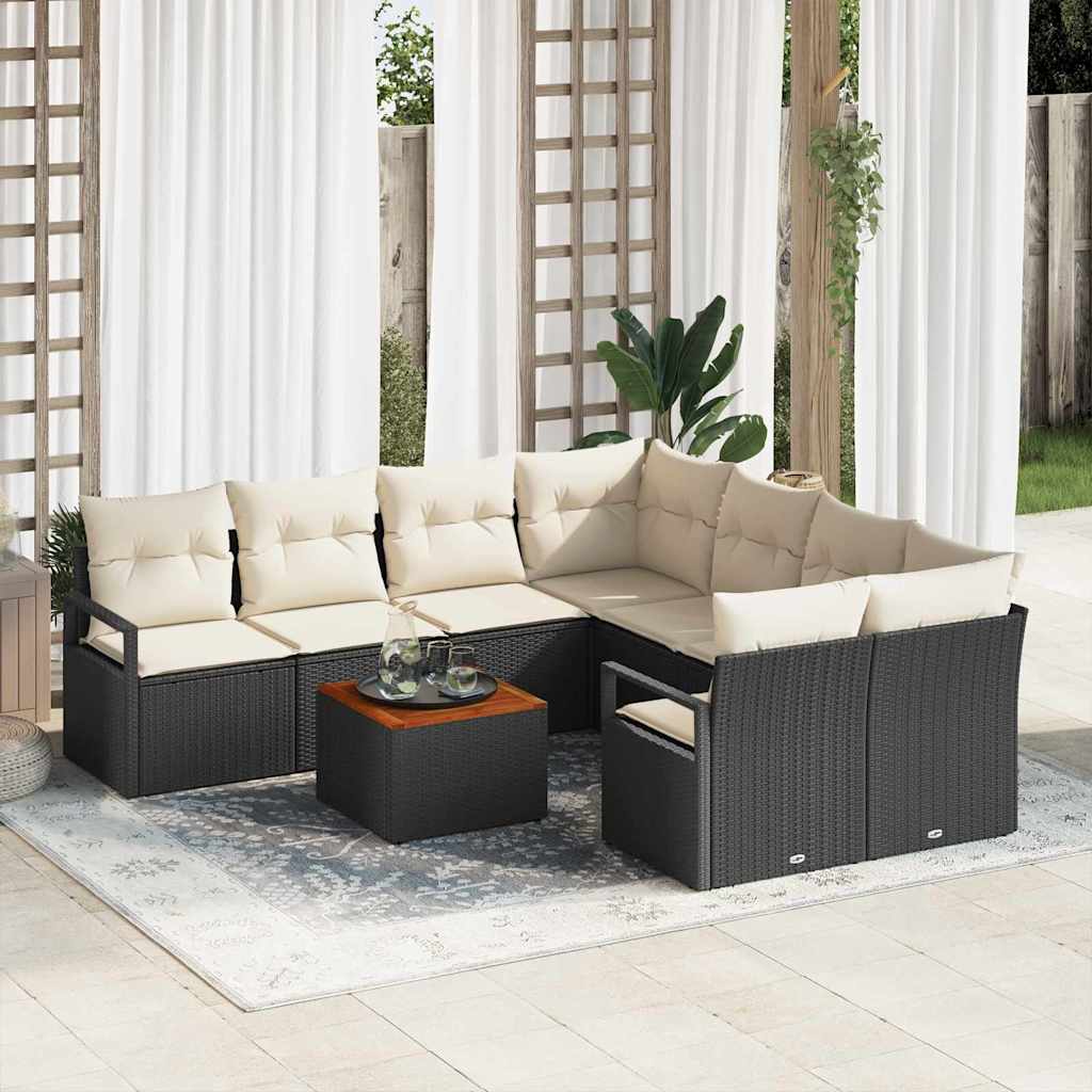 Tuin Sofa Set Met Kussen 9 Pcs Poly Riet