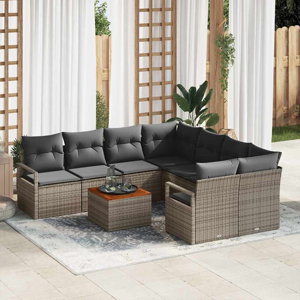 Tuin Sofa Set Met Kussen 9 Pcs Poly Riet