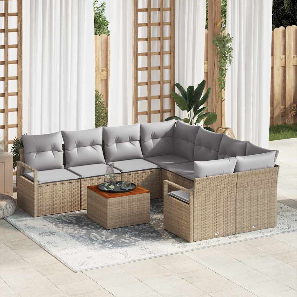 Tuin Sofa Set Met Kussen 9 Pcs Poly Riet
