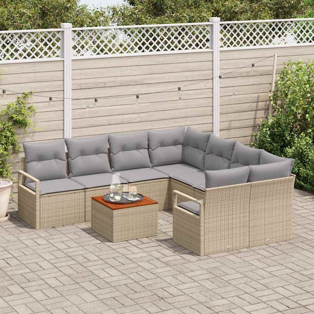 Tuin Sofa Set Met Kussen 9 Pcs Poly Riet
