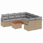 Tuin Sofa Set Met Kussen 9 Pcs Poly Riet