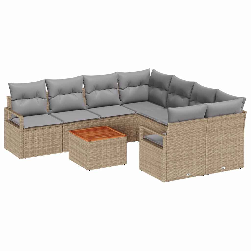 Tuin Sofa Set Met Kussen 9 Pcs Poly Riet