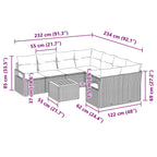 Tuin Sofa Set Met Kussen 9 Pcs Poly Riet