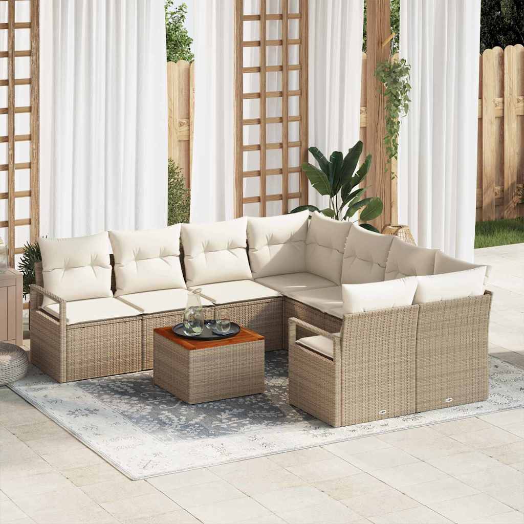 Tuin Sofa Set Met Kussen 9 Pcs Poly Riet