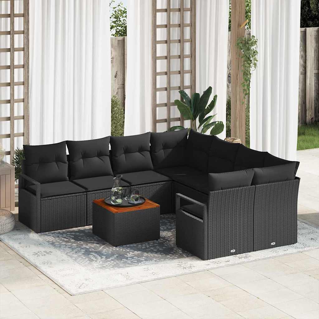 Tuin Sofa Set Met Kussen 9 Pcs Poly Riet