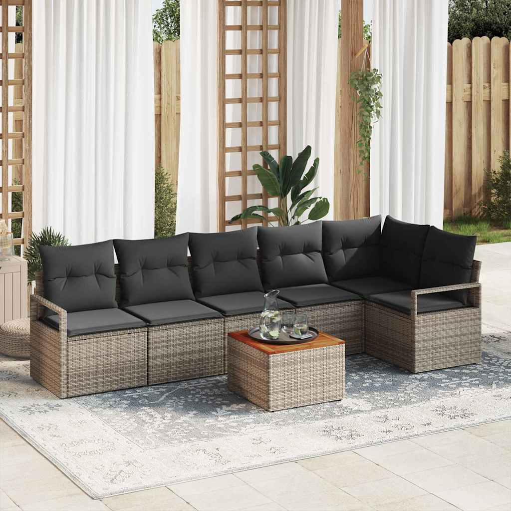 Tuin Sofa Set Met Kussen 7 Pcs Poly Riet