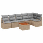 Tuin Sofa Set Met Kussen 7 Pcs Poly Riet