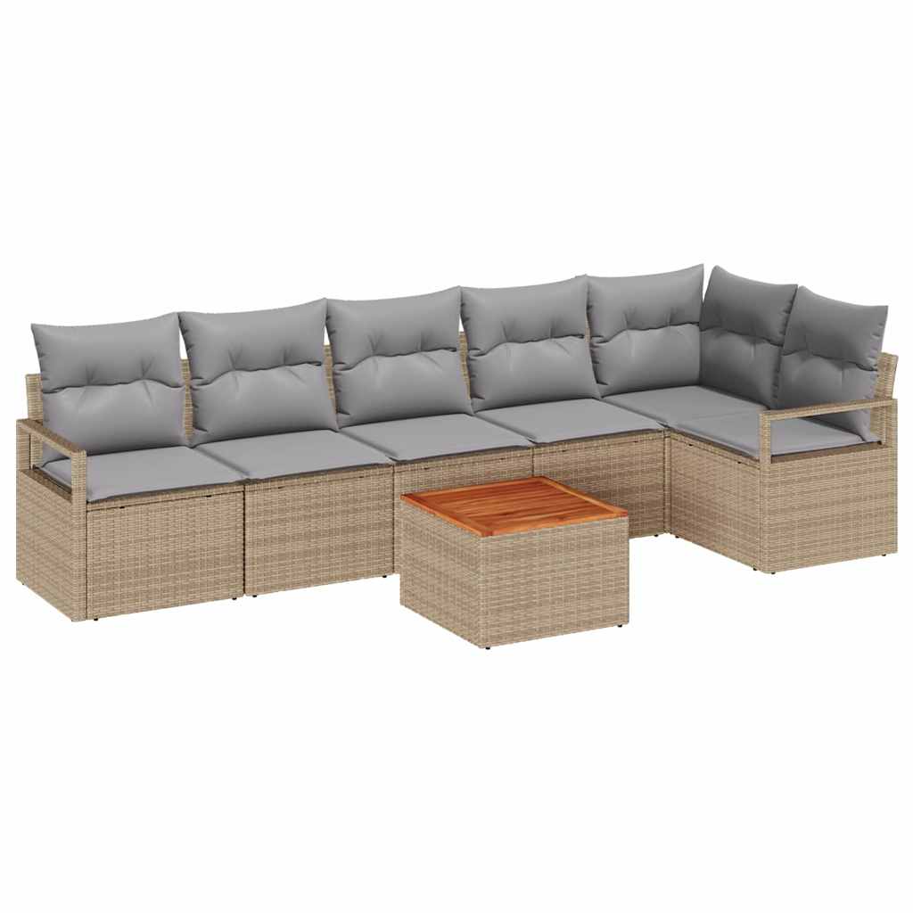 Tuin Sofa Set Met Kussen 7 Pcs Poly Riet