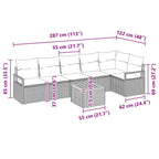 Tuin Sofa Set Met Kussen 7 Pcs Poly Riet