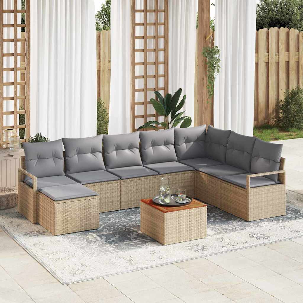 Tuin Sofa Set Met Kussen 8 Pcs Poly Riet
