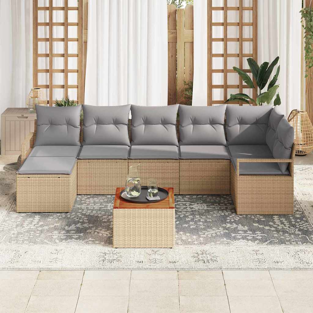 Tuin Sofa Set Met Kussen 8 Pcs Poly Riet
