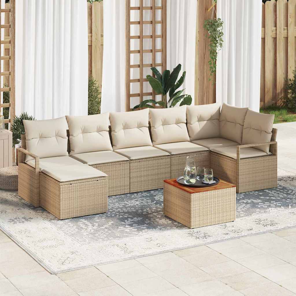 Tuin Sofa Set Met Kussen 8 Pcs Poly Riet