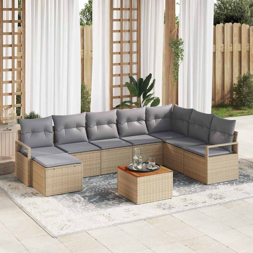 Tuin Sofa Set Met Kussen 9 Pcs Poly Riet