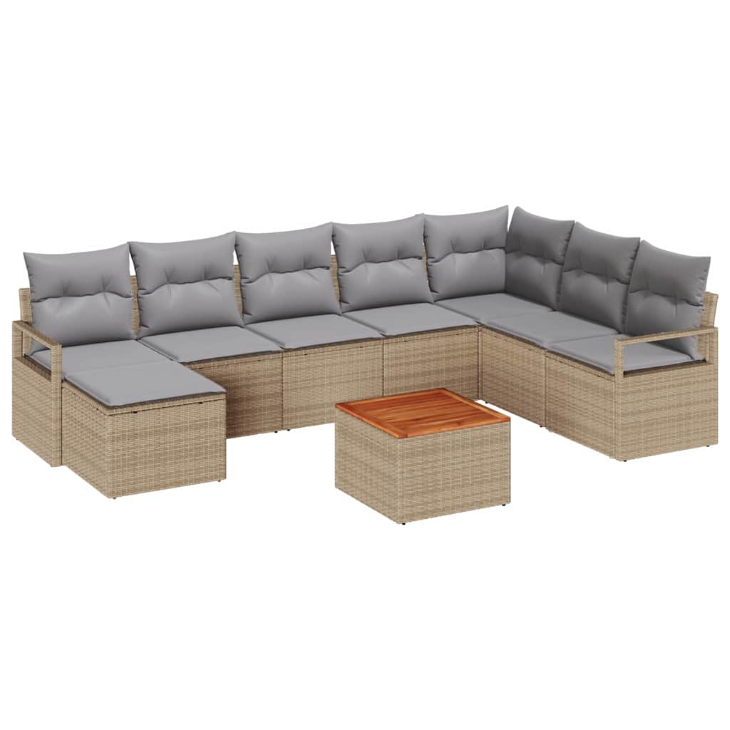 Tuin Sofa Set Met Kussen 9 Pcs Poly Riet