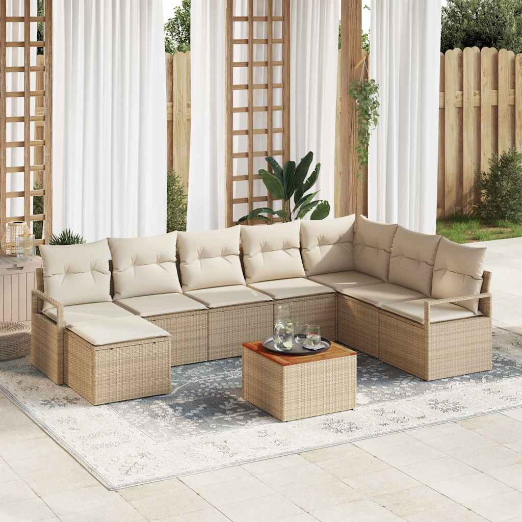Tuin Sofa Set Met Kussen 9 Pcs Poly Riet