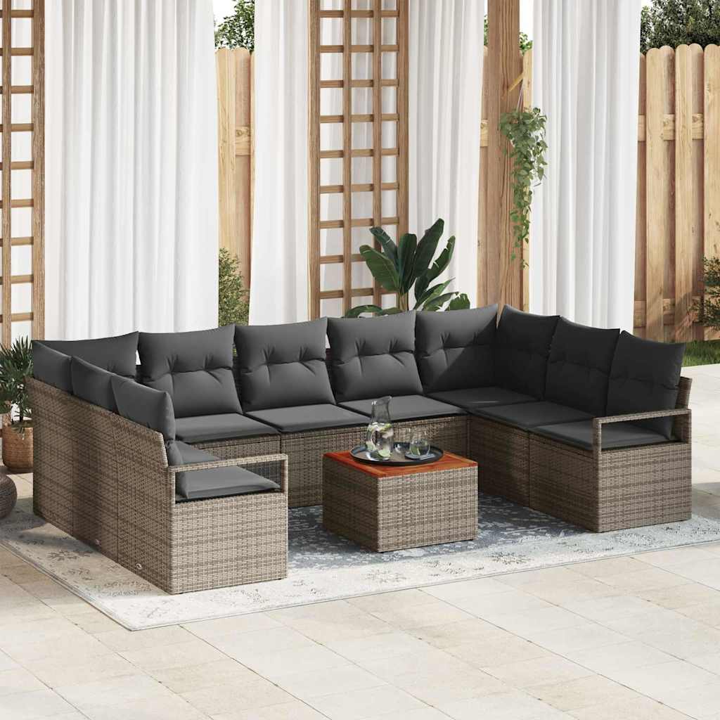 Tuin Sofa Set Met Kussen 10 Pcs Poly Riet