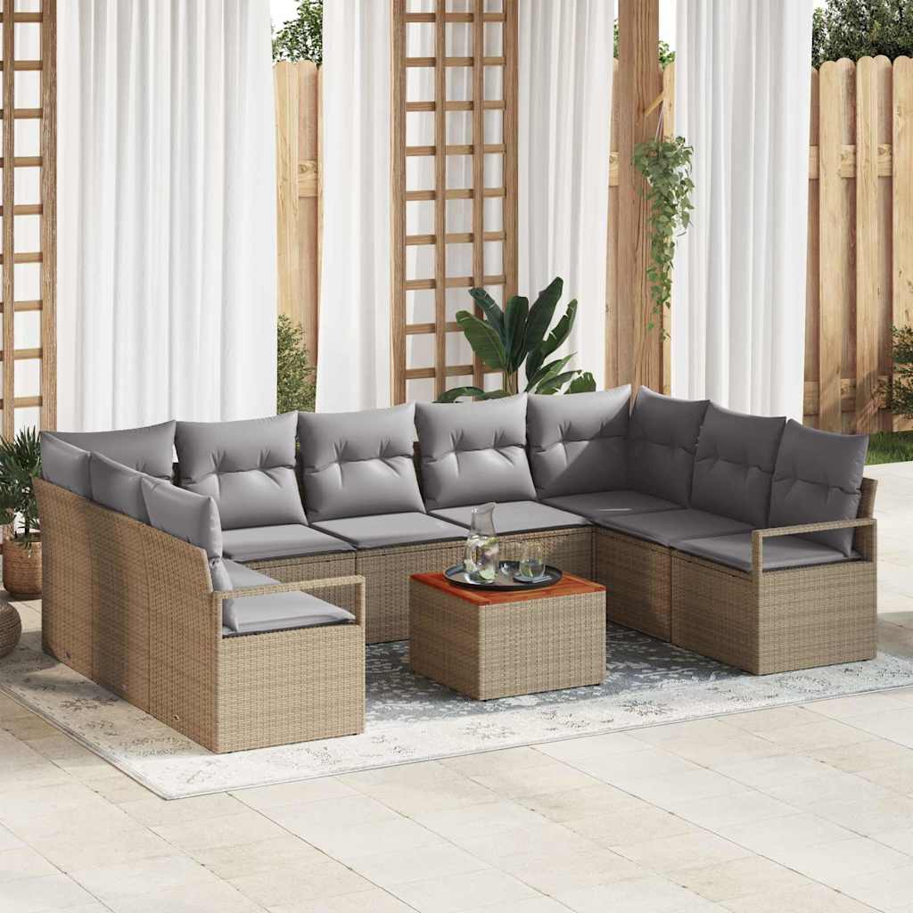 Tuin Sofa Set Met Kussen 10 Pcs Poly Riet