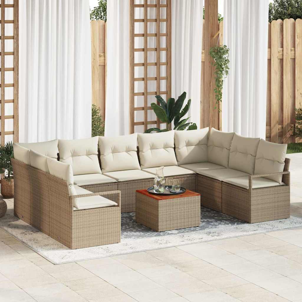 Tuin Sofa Set Met Kussen 10 Pcs Poly Riet