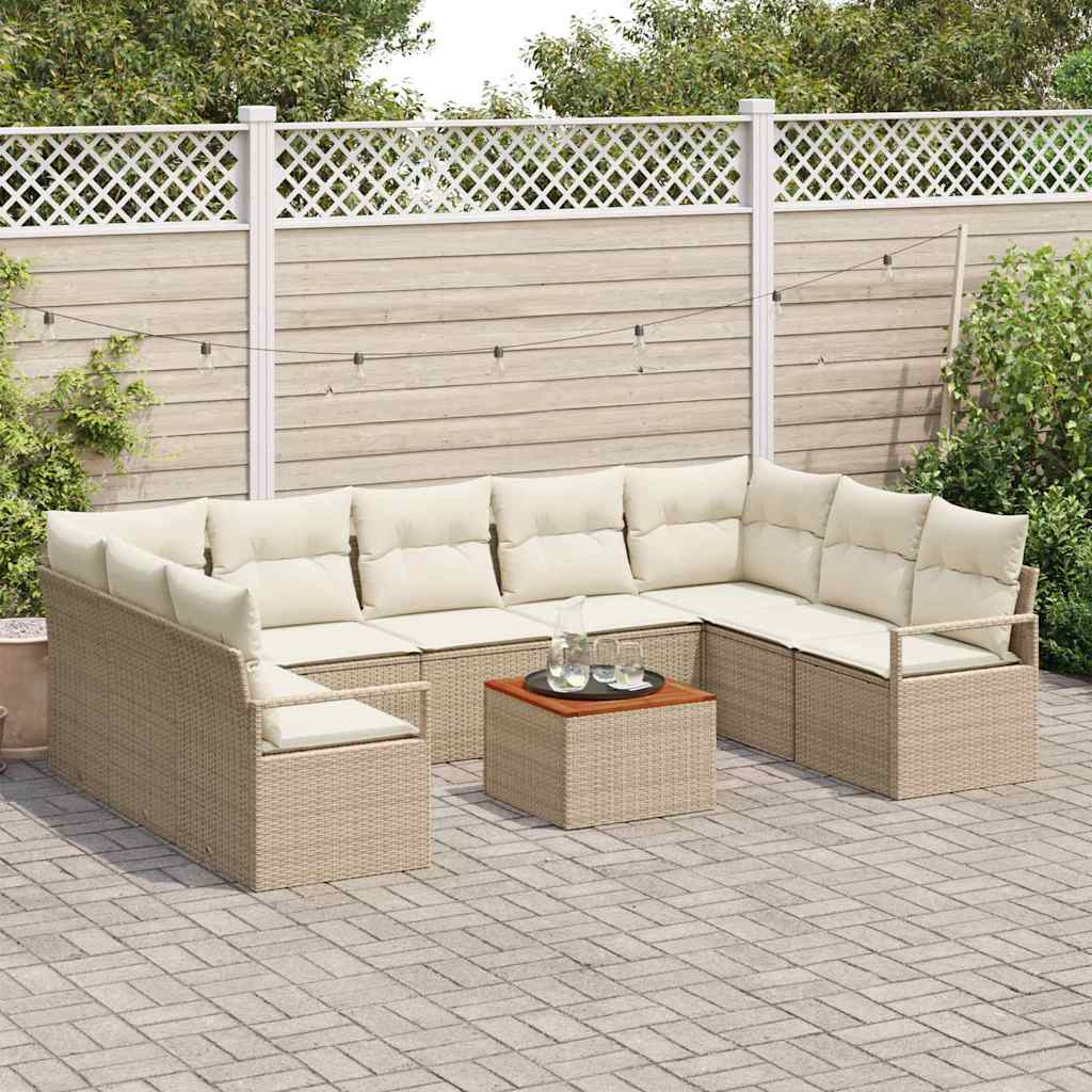 Tuin Sofa Set Met Kussen 10 Pcs Poly Riet