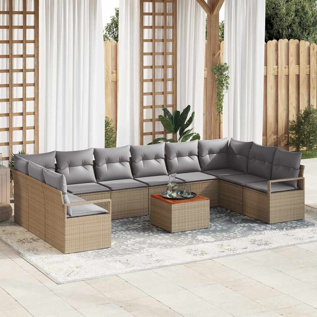 Tuin Sofa Set Met Kussen 11 Pcs Poly Riet