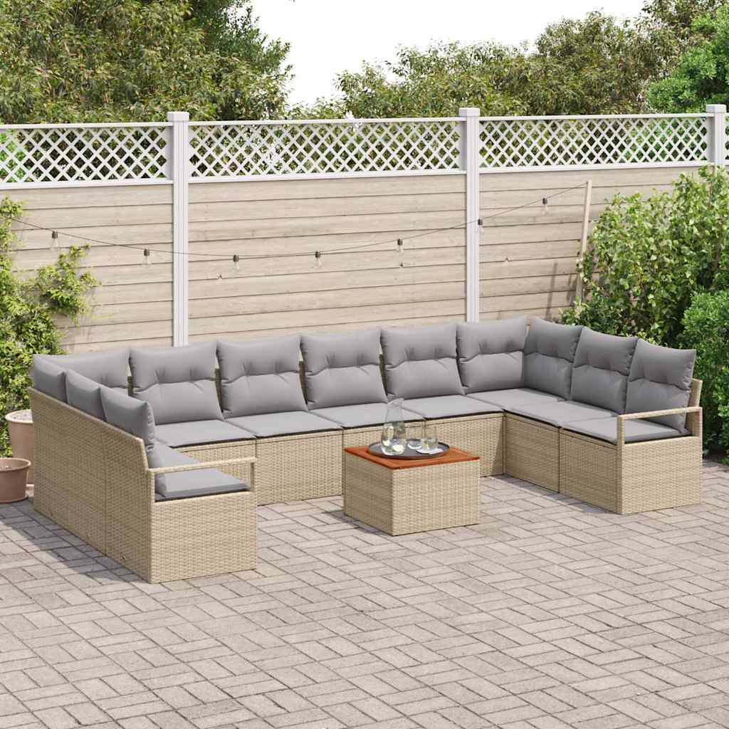 Tuin Sofa Set Met Kussen 11 Pcs Poly Riet