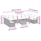 Tuin Sofa Set Met Kussen 11 Pcs Poly Riet