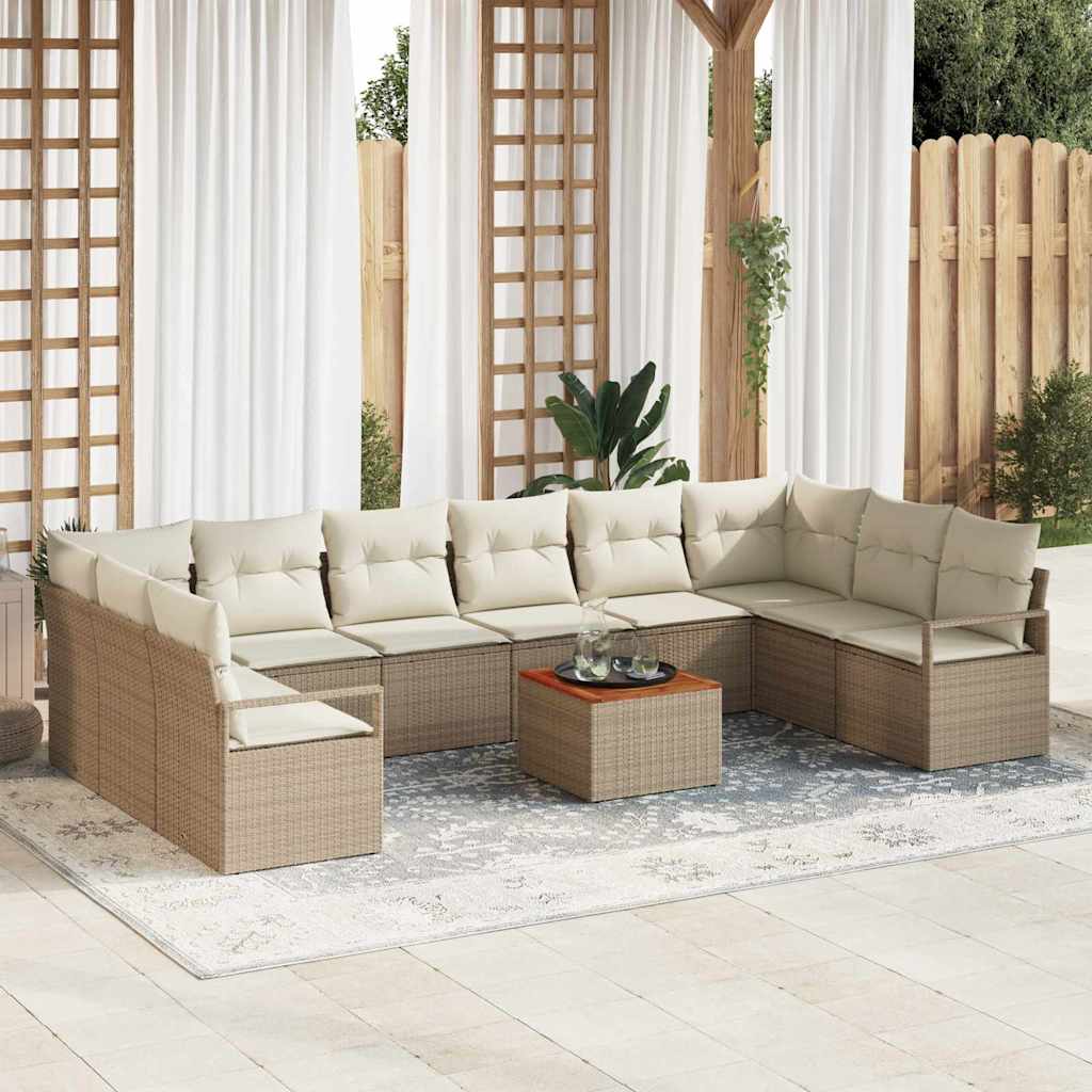 Tuin Sofa Set Met Kussen 11 Pcs Poly Riet