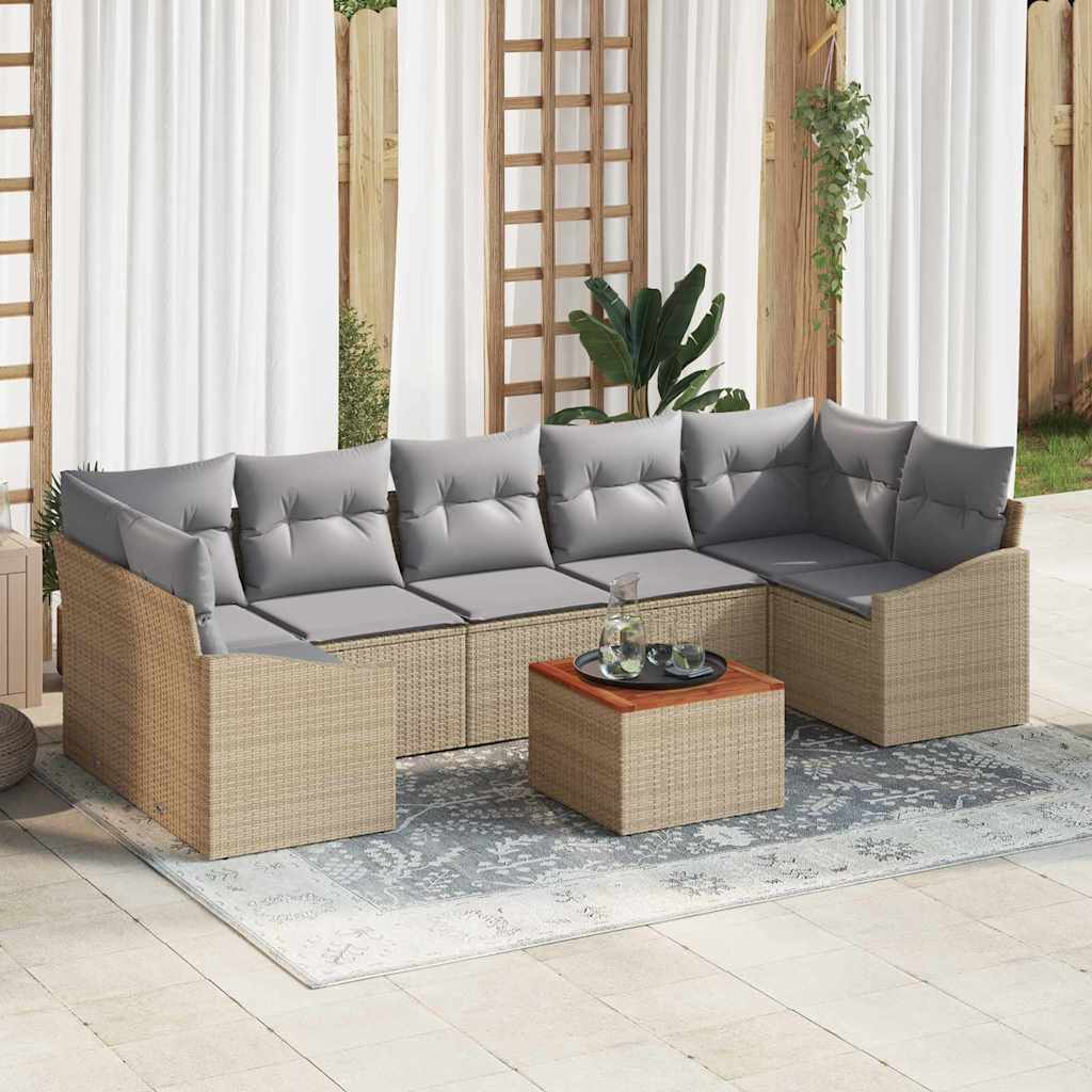 Tuin Sofa Set Met Kussen 8 Pcs Poly Riet