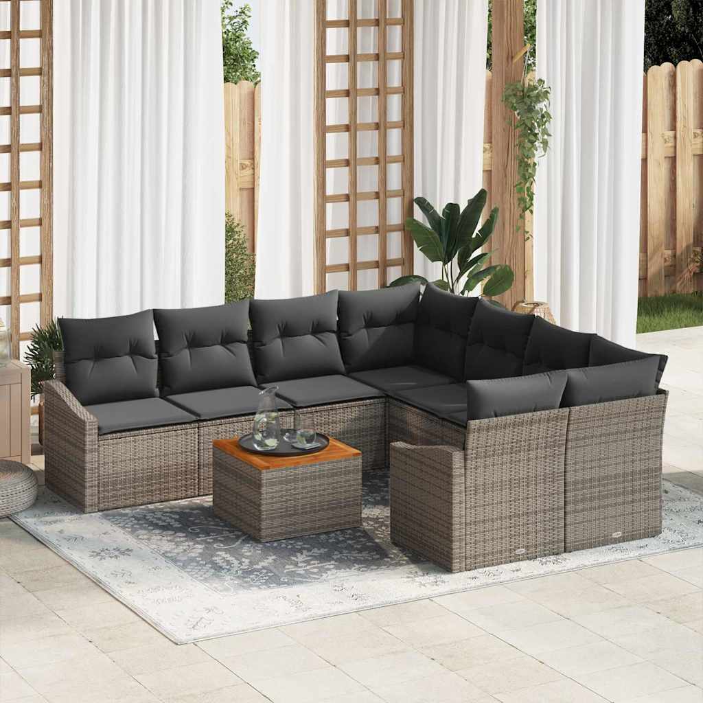 Tuin Sofa Set Met Kussen 9 Pcs Poly Riet