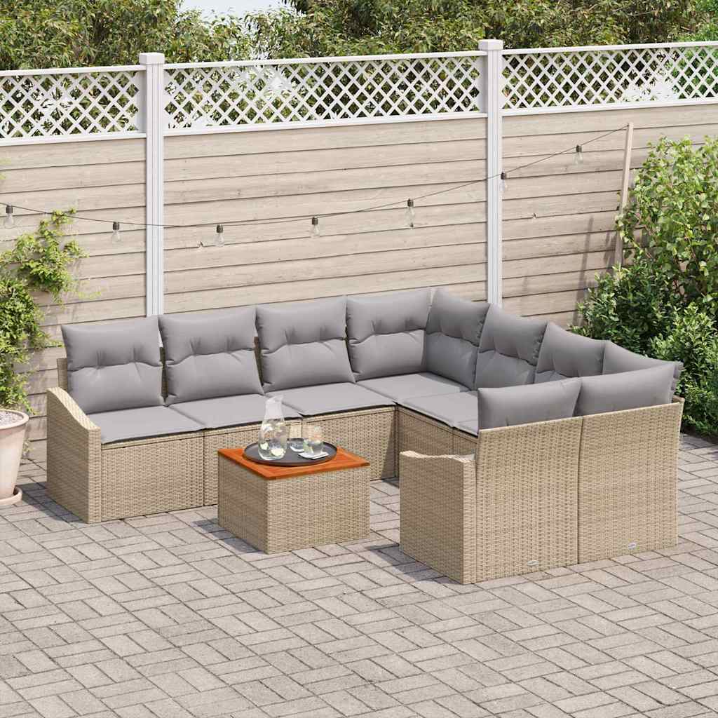 Tuin Sofa Set Met Kussen 9 Pcs Poly Riet