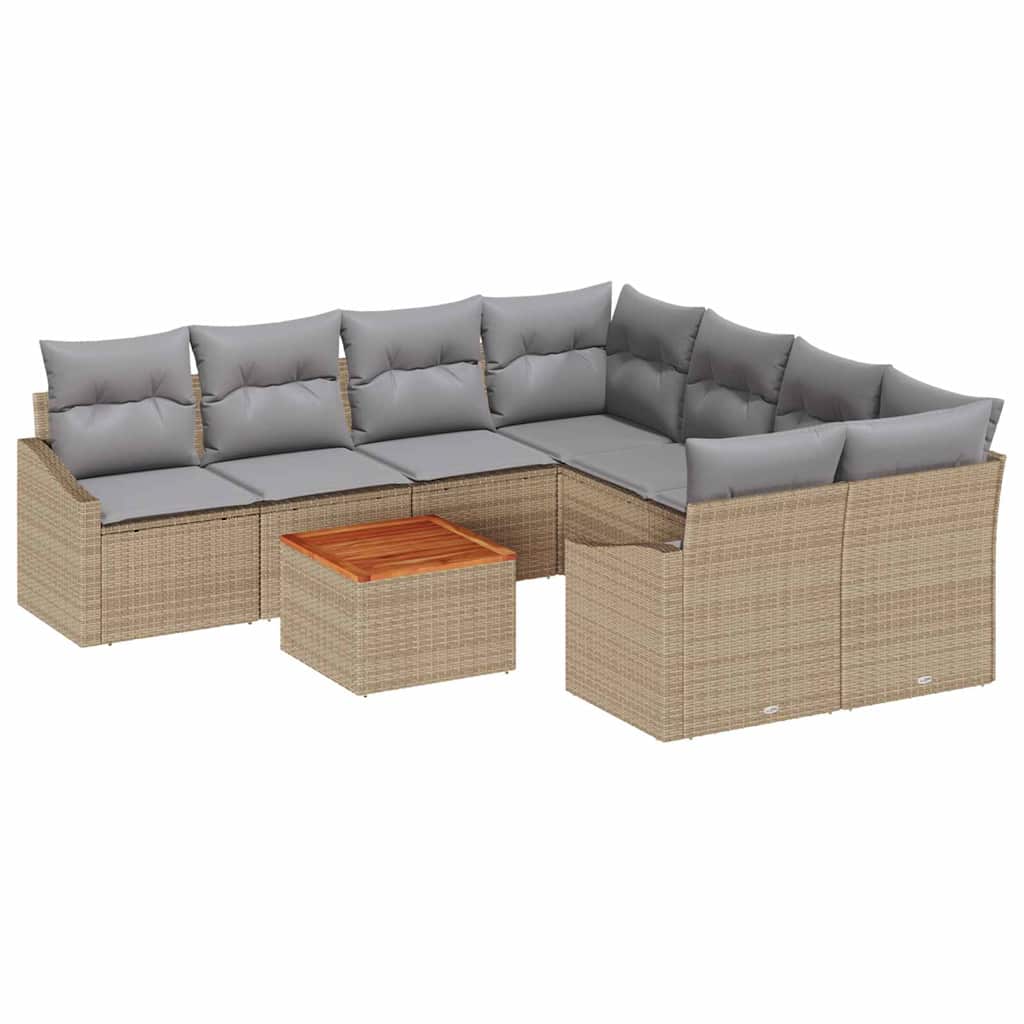 Tuin Sofa Set Met Kussen 9 Pcs Poly Riet
