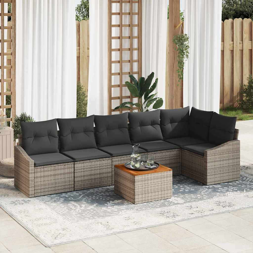 Tuin Sofa Set Met Kussen 7 Pcs Poly Riet