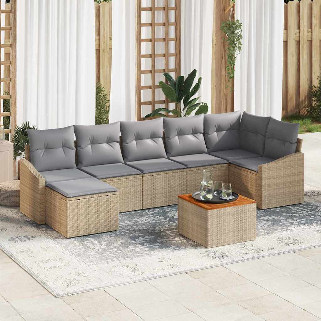Tuin Sofa Set Met Kussen 8 Pcs Poly Riet