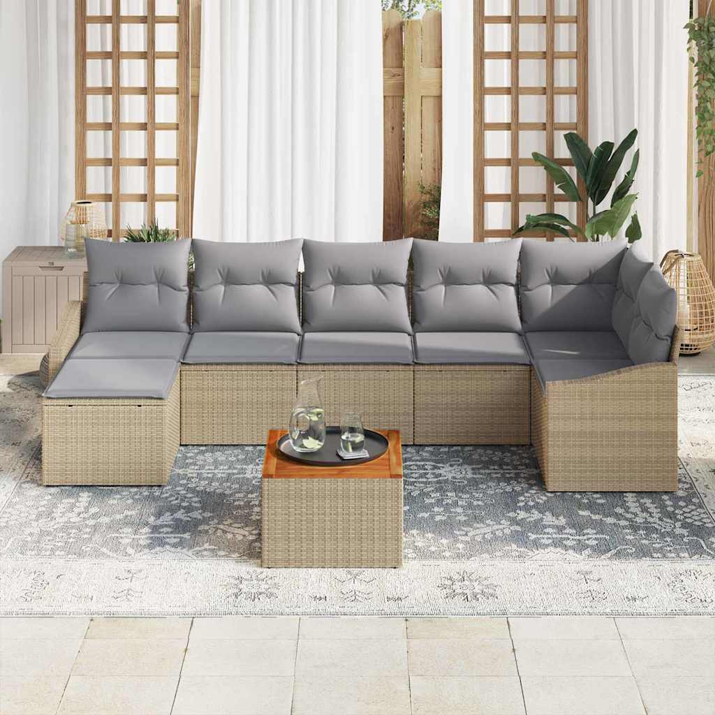 Tuin Sofa Set Met Kussen 8 Pcs Poly Riet