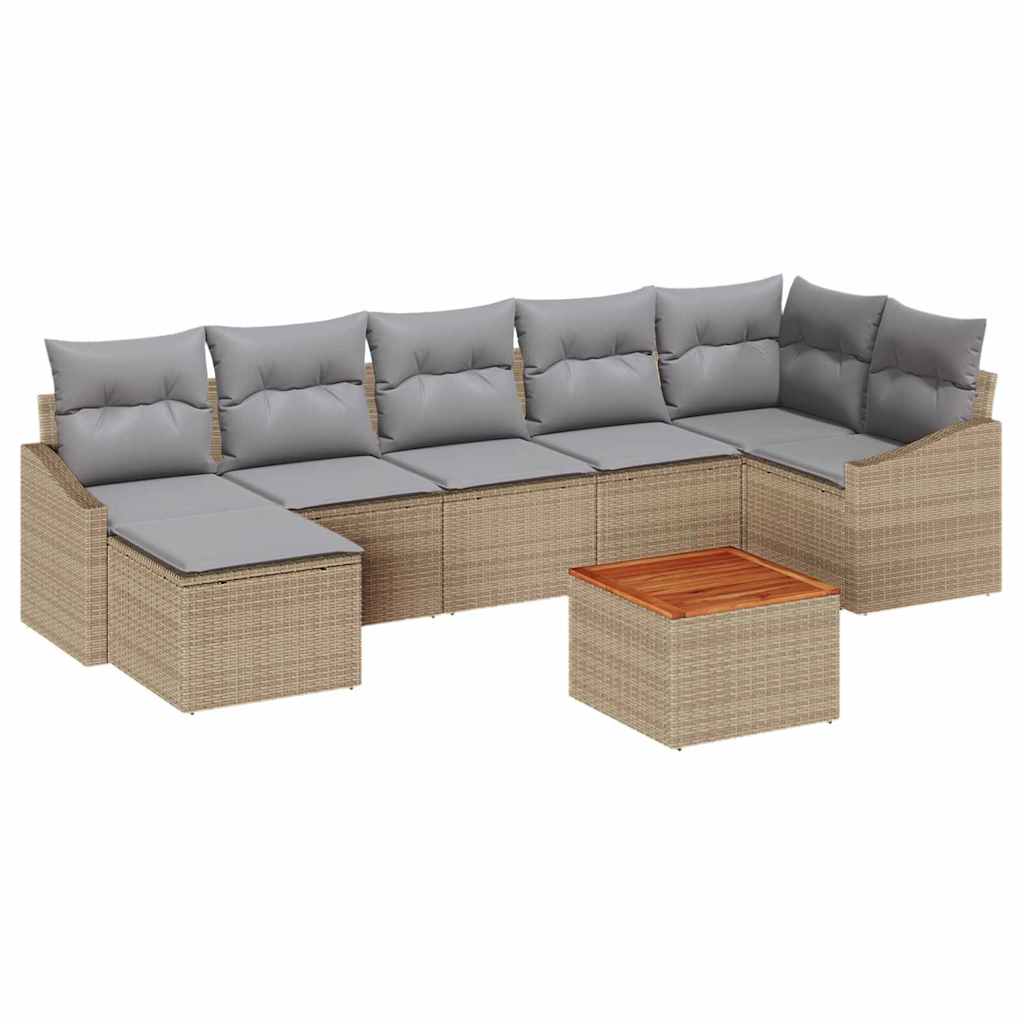 Tuin Sofa Set Met Kussen 8 Pcs Poly Riet