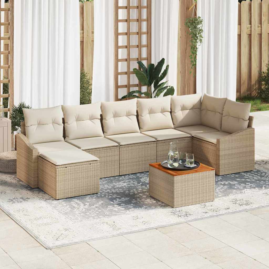 Tuin Sofa Set Met Kussen 8 Pcs Poly Riet
